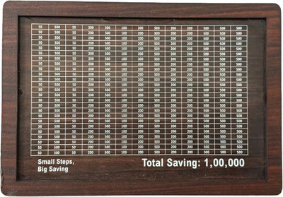 GMD Mani seving box wooden money saving box piggy bank gullak coin bank CBT2 Coin Bank(Brown)