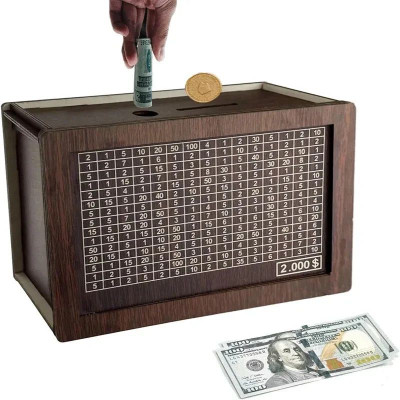 shivu craft Classic Wooden Piggy Money Bank Coin Bank(Brown)