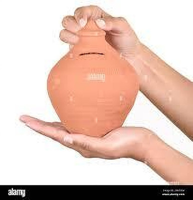 JKB TRADERS Piggy Bank [ CLAY ] 1 PCS Coin Bank(Brown)