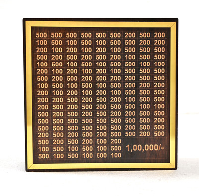 JSG Magic Money Bank Wooden Piggy Bank, Rs 100000 Denomination Chart, Dark Brown-M1 Coin Bank(Multicolor)