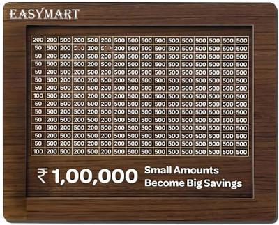 Easymart Wooden Money Saving Box,Coin Box with Carved Design for Kids,Savings Coin Bank(Brown)