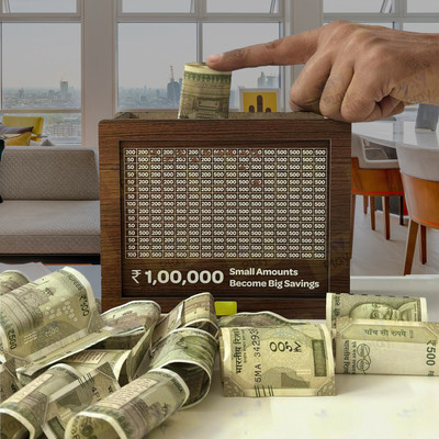 Awex A wooden money bank designed for easy counting Coin Bank(Brown)