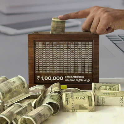 Awex A wooden piggy bank designed for long-term money saving Coin Bank(Brown)