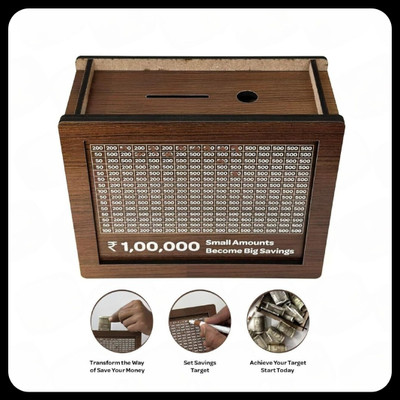 HouseofAD Money saving bank for kinds 162-M1 Coin Bank(Brown)