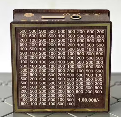 Activeland Wooden Money Saving Box with Counting Target Coin Bank Coin Bank Coin Bank(Brown)