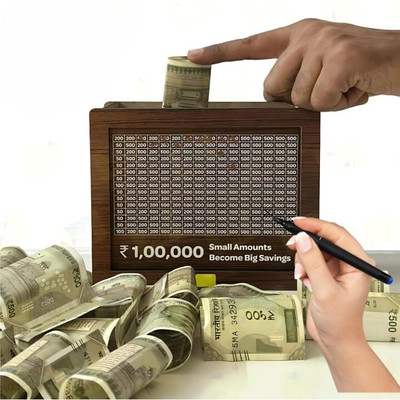 J K INTERNATIONAL MONEY SAVING BOX Coin Bank(Brown)