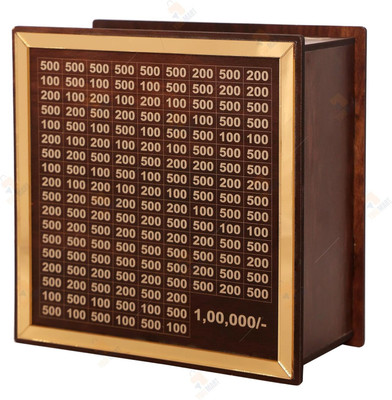 R.T. Impex Wooden Money Saving Box | Cash Saver Money Box with Counting Target Coin Bank Coin Bank(Brown)
