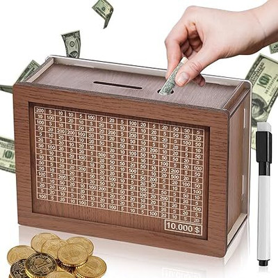 SHYAM CRAFT Smart & Compact Coin Money Box Coin Bank(Brown)