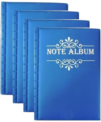 rci 20-Pocket Currency Note Album for Banknote Collection 4 PCS Coin Bank(Blue)