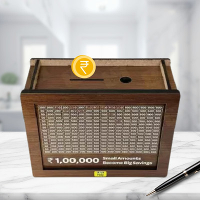 shivu craft Stylish & Secure Money Savings Box Coin Bank(Brown)
