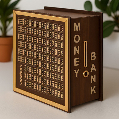 Drova Intelligent Money Bank for Kids – Coin Counting Safe Box Coin Bank(Brown)