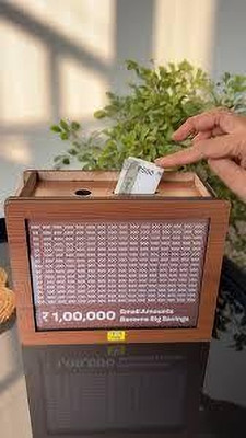 SHYAM CRAFT Stylish & Secure Wooden Piggy Bank Coin Bank(Brown)