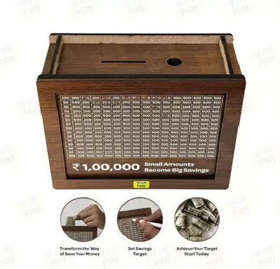 SHYAM CRAFT Budget-Friendly Coin Storage Bank Coin Bank(Brown)