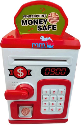 MM toys ATM Money Saving Piggy Bank With Electronic Lock, Fingerprint, Light And Sound Coin Bank(Multicolor)