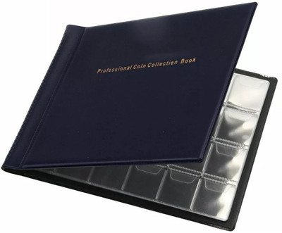 rci 240 Pockets Coin Storage Album Book for Collectors 1 Pcs Coin Bank(Blue)