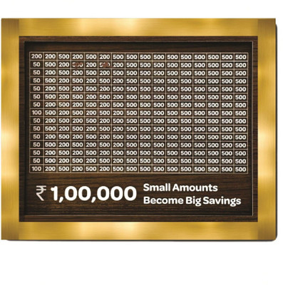 CIRCADIAN 1,00,000 Rupees Money Saving Coin Piggy Bank | Piggy Bank with Easy Tracking Coin Bank(Brown)