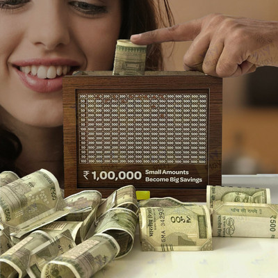 HOOTZILLA Traditional brown wooden box for collecting and saving money Coin Bank(Brown)