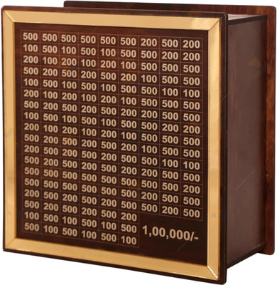 Kindly Wooden Piggy Bank for Kids & Adults with Savings Tracker Unique Goal Piggy Bank Coin Bank(Brown)