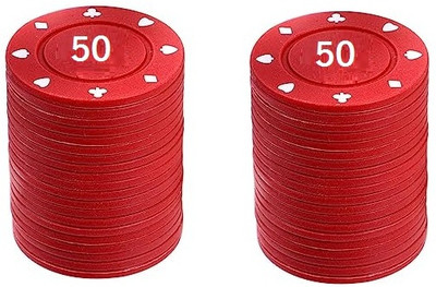 MOREL 50 RS PLASTIC CURRENCY TOKEN COINS COUNTERS CHIPS POKER PLAYING DENOMINATION(Red)