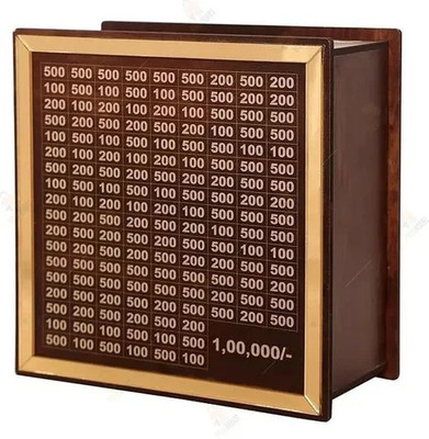 jmd store Wooden Money Saving Box for Kids & Adults | ₹1 Lakh Capacity Coin Bank(Brown)