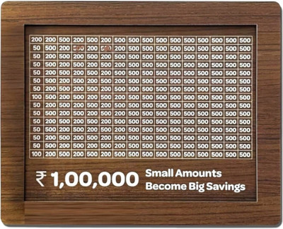 Wooden Money Saving Box | Cash Saver Money Box with Counting Target-004 Coin Bank(Brown)