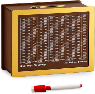 SHYAM CRAFT Classic Coin Storage Box for Saving Money Coin Bank(Brown)