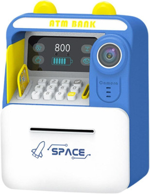 Magicwand FACE Recognition Musical Money Safe Kids Piggy Savings Bank with ATM Card Coin Bank(Blue)