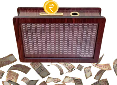 shivu craft Compact Coin Savings Piggy Bank with Lock Coin Bank(Brown)