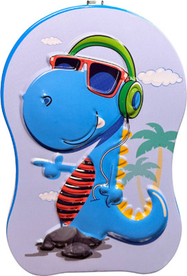 SAI SAMRUDH ENTERPRISES Dinosaur Shaped Cartoon Metal Coin Bank(Blue)