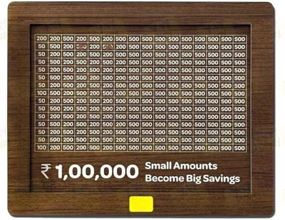 XORTIC Personal Use Coin Bank with Printed ₹1,00,000 Target Coin Bank(Brown)