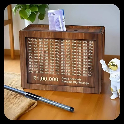 KVR CRAFT Money saving bank for kinds 337-M1 Coin Bank(Brown)