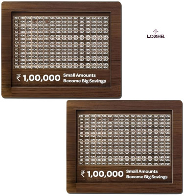 LORSHEL Wooden Money Bank with Password Protection for Secure Savings First Coin Bank(Brown)