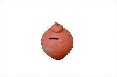 JKB TRADERS gullak CLAY 1 PCS Coin Bank(Brown)