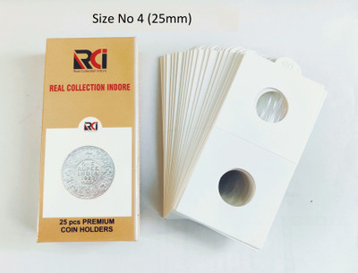 rci 150 Nos Coin Collecting Holders for Coin Collection Size NO 4 (25MM) Coin Bank(White)