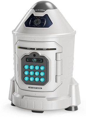 star impex Rocket Type Money Safe Kids Piggy Savings Bank with Note Suction Feature Coin Bank(White)
