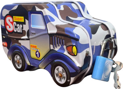 SAI SAMRUDH ENTERPRISES Camouflage Van Metal (Pack of 2) Coin Bank(Blue)