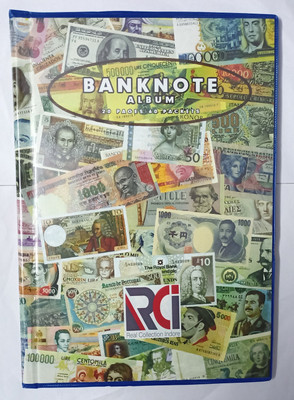 rci 3 Divider Currency Album for Notes 20 Pages With 60 Pockets Currency Note Album Collection - Fits Big Currency Notes Coin Bank(Multicolor)