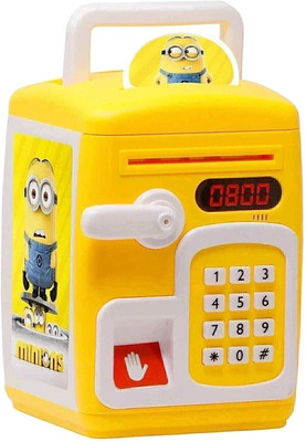 XIZOEN Fingerprint Sensing Money Safe Piggy Saving Bank Electronic Password for Kids Coin Bank(Multicolor)