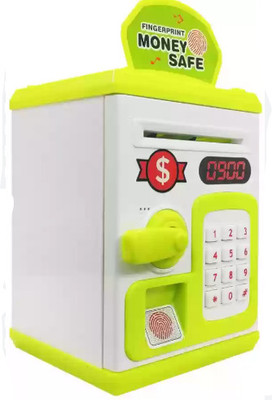 Tiny Tales TOYS Atm Money Saving Box With Fingerprint Sensing And Lock, Coin Bank(Yellow)