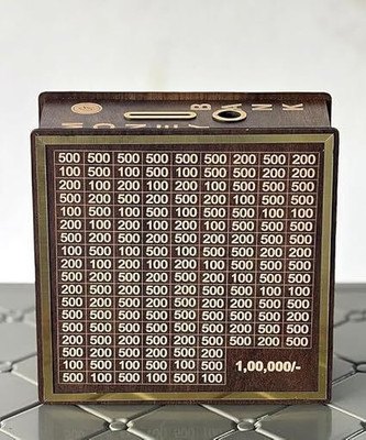Shivucrafts Wooden Box for Smart Coin Saving Coin Bank(Brown)