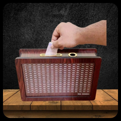 HouseofAD Money saving bank for kinds 300-M1 Coin Bank(Brown)