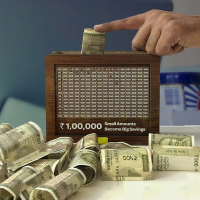 HOOTZILLA A wooden money-saving box with a vintage aesthetic Coin Bank(Brown)