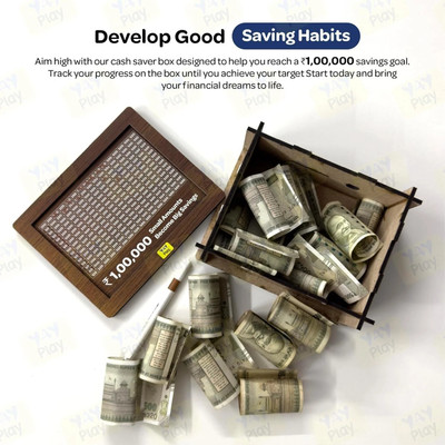 HOOTZILLA Stepwise Money Saving Coin Bank for Budget Planning Coin Bank(Brown)