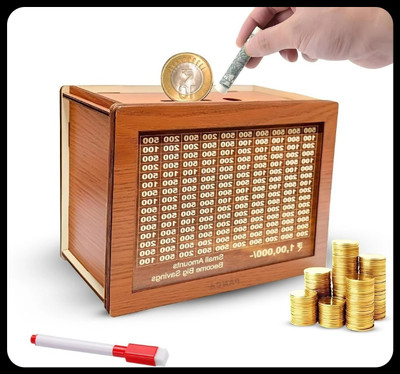 HouseofAD Money saving bank for kinds 546-M1 Coin Bank(Brown)