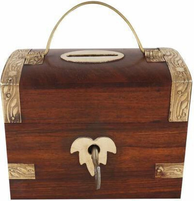 ZUHAIB CRAFTED LEGACY Wodden Money bank coin bank saving box 434 Coin Bank(Brown)