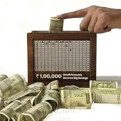 GMD Wooden Coin Box for Budget-Conscious Households Coin Bank(Brown)