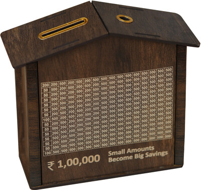 aisey MONEY BANK, SAVING BOX, PIGGY BANK Coin Bank(Brown)