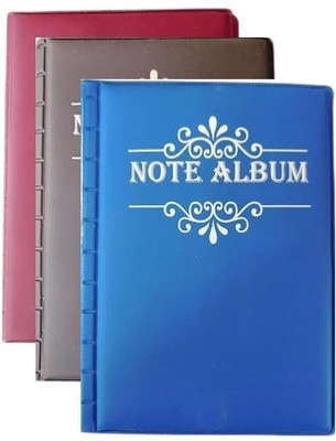 rci 20-Pocket Currency Note Album for Banknote Collection 3 PCS Mix Color Coin Bank(Multicolor)