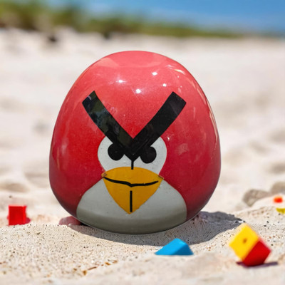 Vaachi Creations Angry Bird Ceramic Coin|Piggy Bank for Kid - Adorable & Durable Money Bank - Red Coin Bank(Red)
