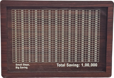 KVR CRAFT Wooden Money Saving Box Piggy Bank for Kids Gullak Money Bank 100000 Coin Bank(Brown)